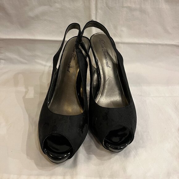 peep toe black dress heals - Picture 3 of 3